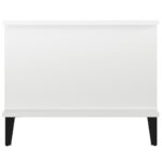 Table basse Blanc brillant 90x50x40 cm Bois d'ingénierie – Image 2