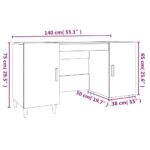 Bureau Blanc 140x50x75 cm Bois d'ingénierie – Image 7