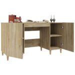 Bureau Chêne sonoma 140x50x75 cm Bois d'ingénierie – Image 2
