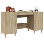 Bureau Chêne sonoma 140x50x75 cm Bois d'ingénierie – Image 3