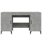 Bureau Gris béton 140x50x75 cm Bois d'ingénierie – Image 4