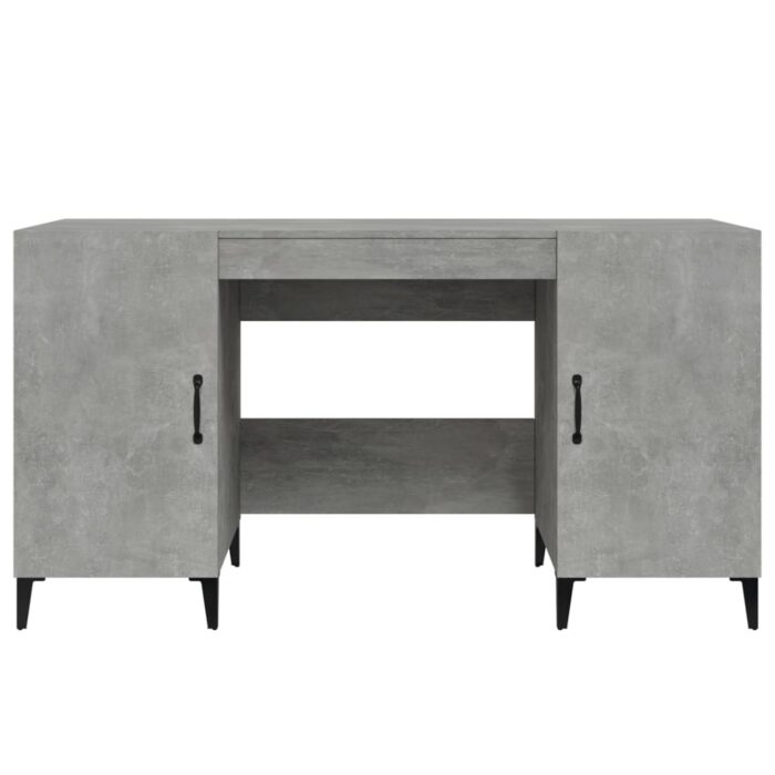Bureau Gris béton 140x50x75 cm Bois d'ingénierie – Image 4