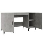 Bureau Gris béton 140x50x75 cm Bois d'ingénierie – Image 5