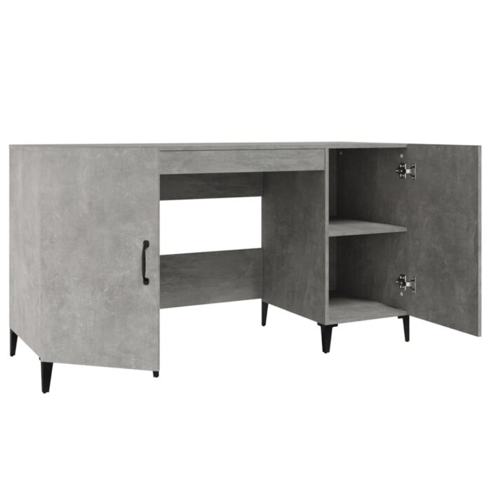 Bureau Gris béton 140x50x75 cm Bois d'ingénierie – Image 5
