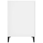 Bureau Blanc brillant 140x50x75 cm Bois d'ingénierie – Image 5