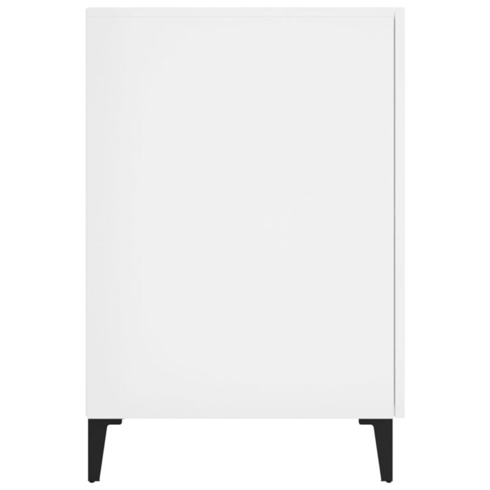 Bureau Blanc brillant 140x50x75 cm Bois d'ingénierie – Image 5