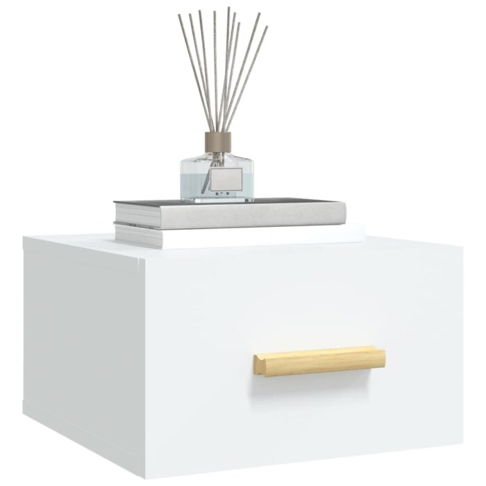 Tables de chevet murales 2 pcs blanc 35x35x20 cm – Image 2