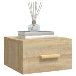 Table de chevet murale chêne sonoma 35x35x20 cm – Image 2