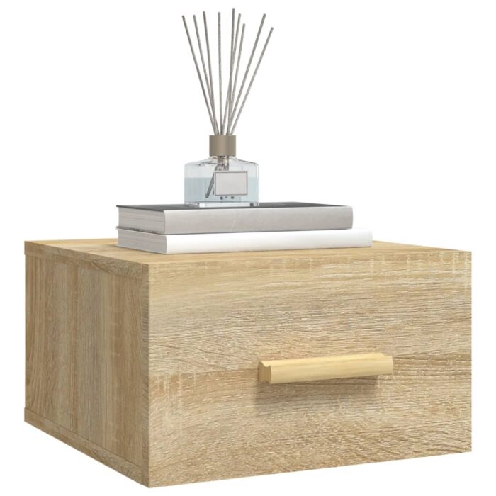 Tables de chevet murales 2 pcs chêne sonoma 35x35x20 cm – Image 2