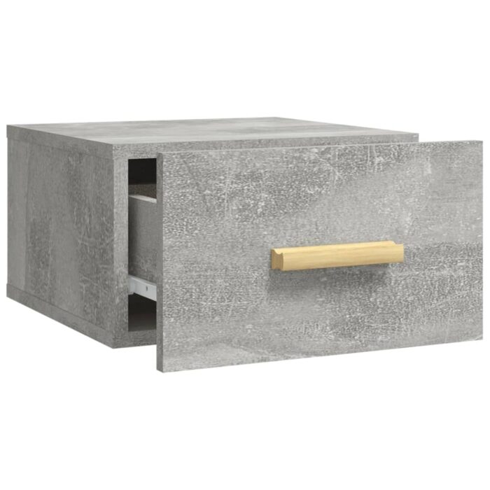 Table de chevet murale gris béton 35x35x20 cm – Image 4