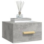 Tables de chevet murales 2 pcs gris béton 35x35x20 cm – Image 2
