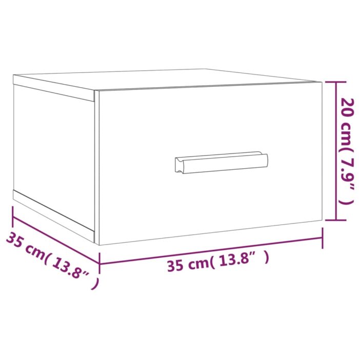 Tables de chevet murales 2 pcs gris béton 35x35x20 cm – Image 8
