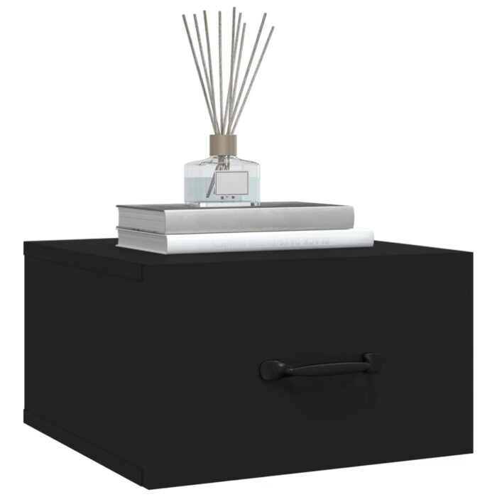 Tables de chevet murales 2 pcs Noir 35x35x20 cm – Image 2