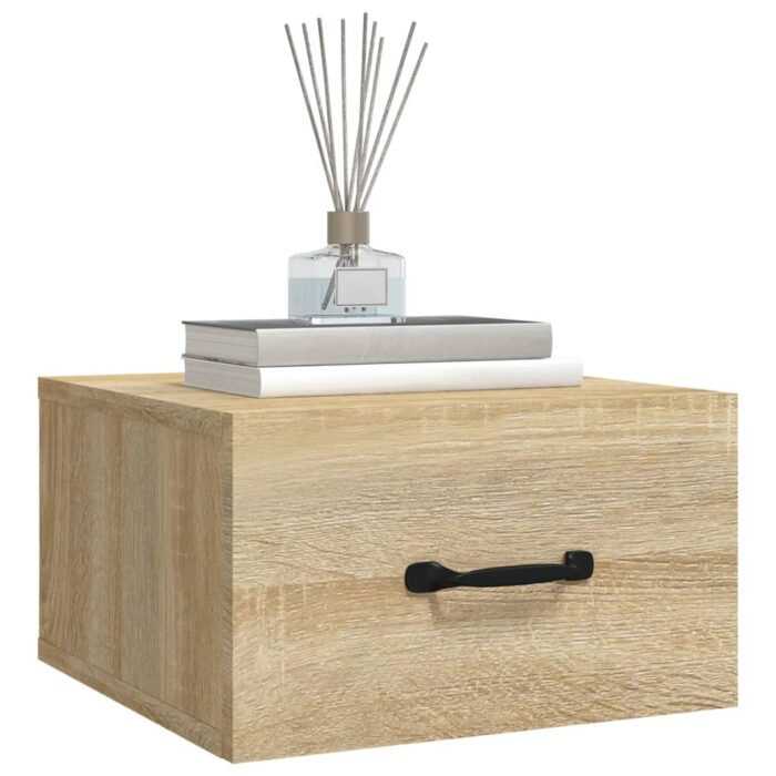 Tables de chevet murales 2 pcs Chêne sonoma 35x35x20 cm – Image 2