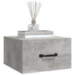 Table de chevet murale Gris béton 35x35x20 cm – Image 2