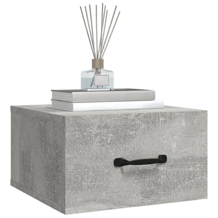 Table de chevet murale Gris béton 35x35x20 cm – Image 2