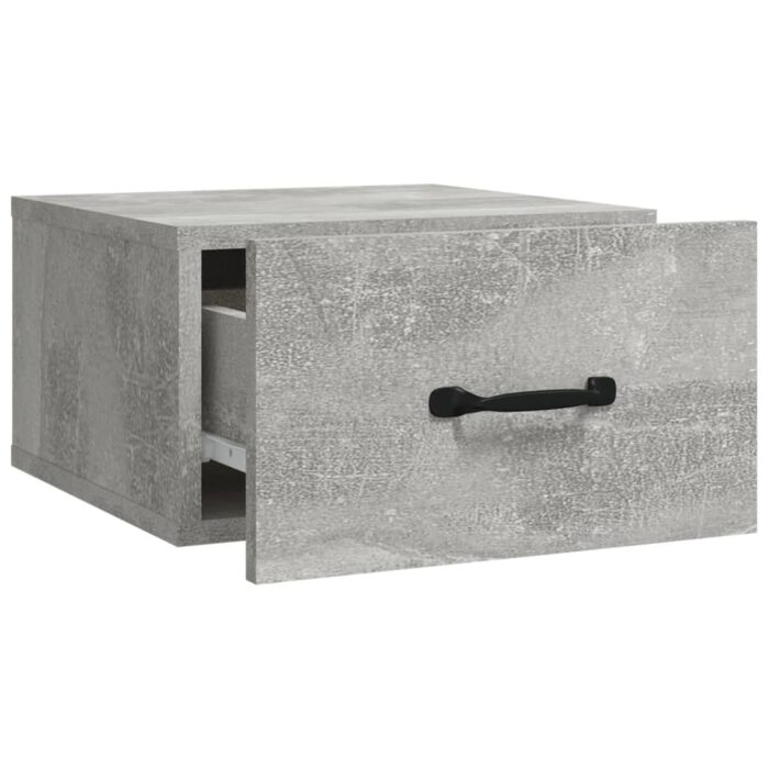 Table de chevet murale Gris béton 35x35x20 cm – Image 4