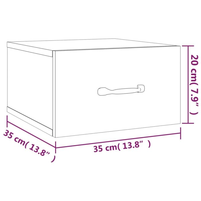 Table de chevet murale Gris béton 35x35x20 cm – Image 7