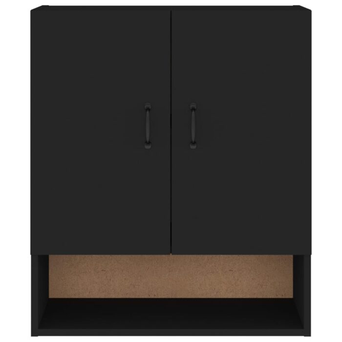Armoire murale Noir 60x31x70 cm Bois d'ingénierie – Image 3