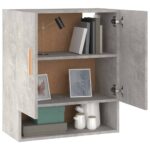 Armoire murale Gris béton 60x31x70 cm Bois d'ingénierie – Image 2