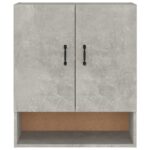 Armoire murale Gris béton 60x31x70 cm Bois d'ingénierie – Image 3