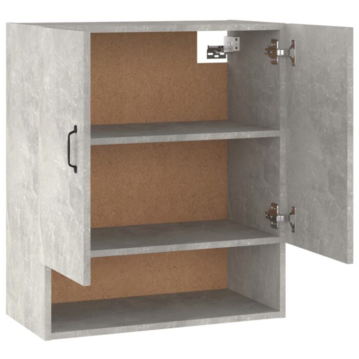 Armoire murale Gris béton 60x31x70 cm Bois d'ingénierie – Image 5