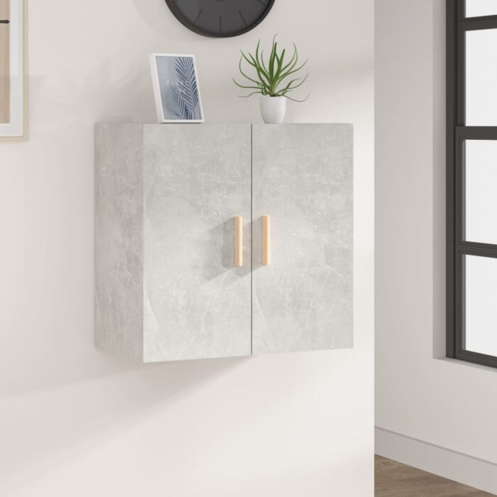 Armoire murale Gris béton 60x30x60 cm Bois d'ingénierie – Image 1