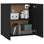 Armoire murale Noir 60x31x60 cm Bois d'ingénierie – Image 5