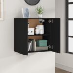 Armoire murale Noir 60x31x60 cm Bois d'ingénierie – Image 6
