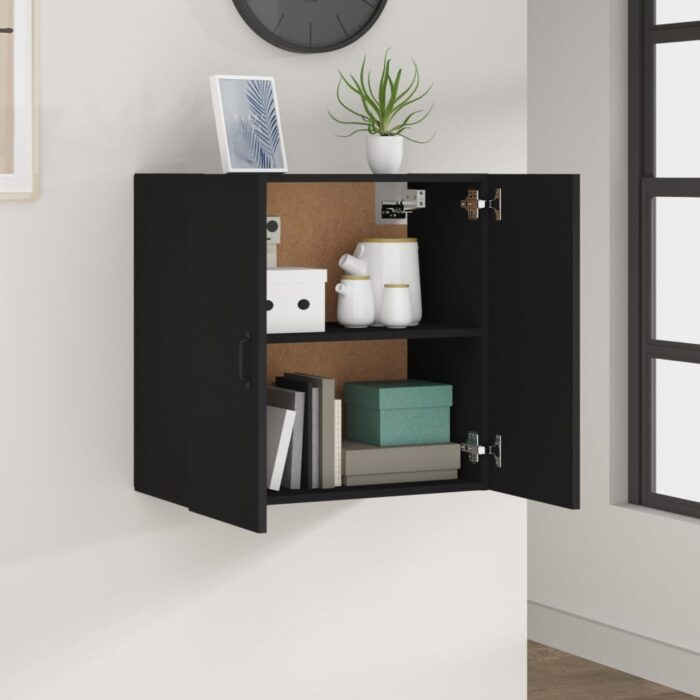 Armoire murale Noir 60x31x60 cm Bois d'ingénierie – Image 6