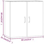 Armoire murale Gris béton 60x31x60 cm Bois d'ingénierie – Image 7