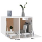Armoire murale blanc brillant 80x36,5x35 cm bois d'ingénierie – Image 2