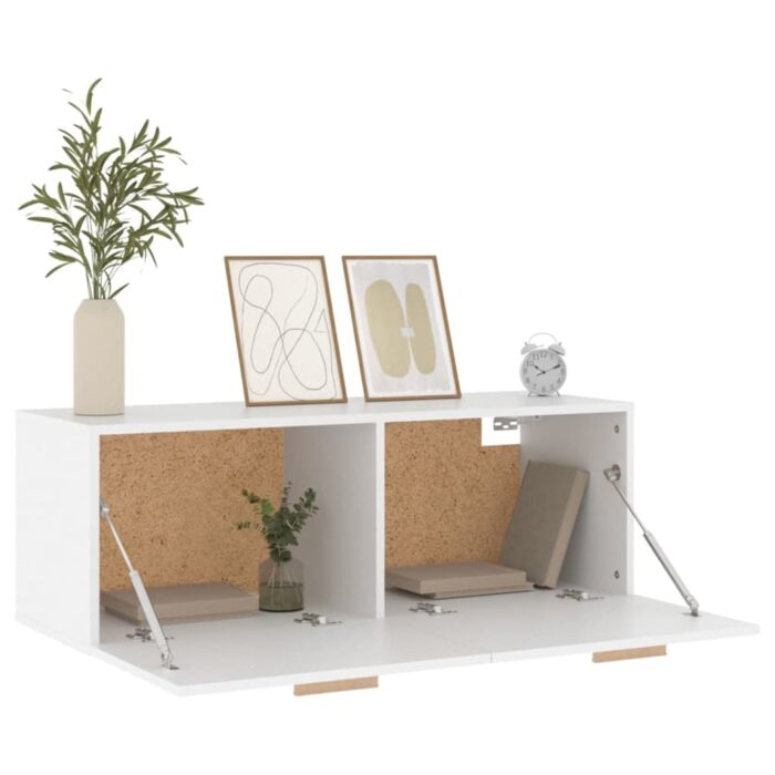 Armoire murale Blanc 100x36,5x35 cm Bois d'ingénierie – Image 2