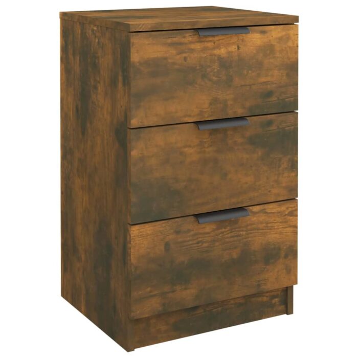 Tables de chevet 2 pcs Chêne fumé 40x36x65 cm – Image 4