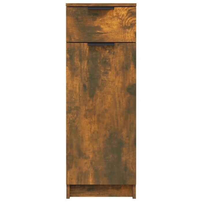 Armoire de bain Chêne fumé 32x34x90 cm Bois d'ingénierie – Image 4