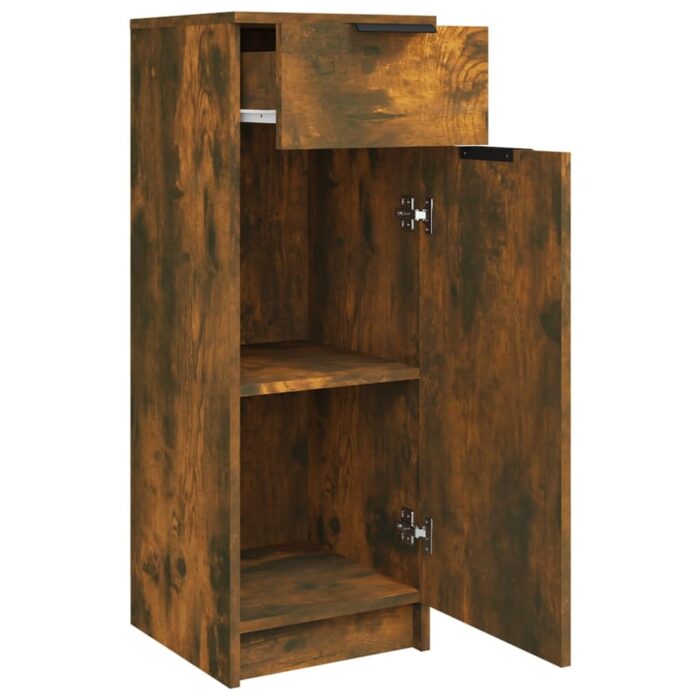 Armoire de bain Chêne fumé 32x34x90 cm Bois d'ingénierie – Image 6
