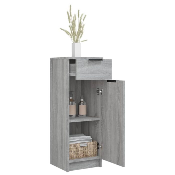 Armoire de bain Sonoma gris 32x34x90 cm Bois d'ingénierie – Image 3