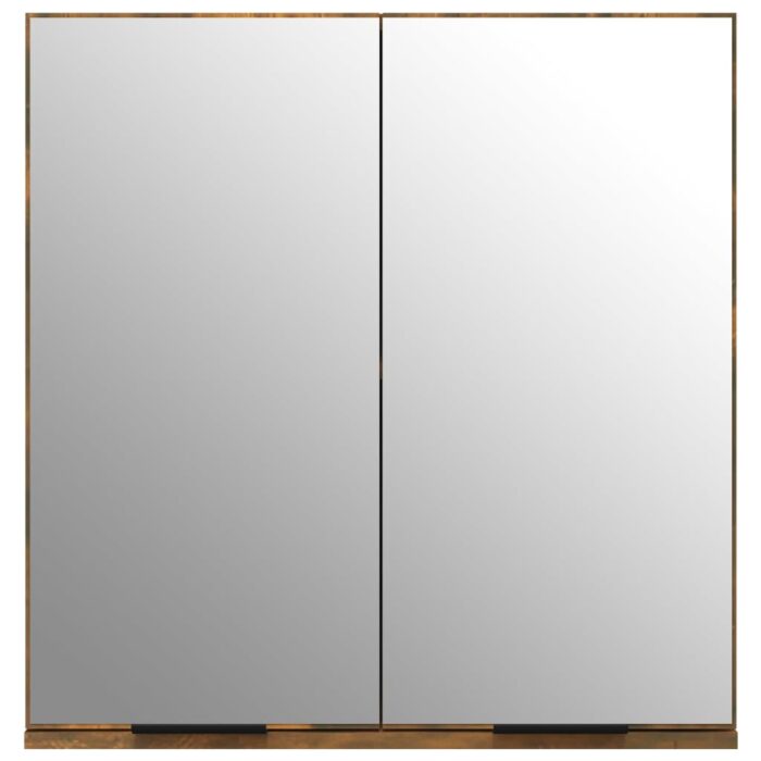 Armoire à miroir de salle de bain Chêne fumé 64x20x67 cm – Image 4