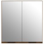 Armoire à miroir de salle de bain Chêne marron 64x20x67 cm – Image 4
