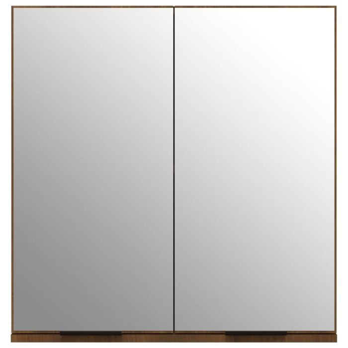 Armoire à miroir de salle de bain Chêne marron 64x20x67 cm – Image 4