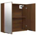 Armoire à miroir de salle de bain Chêne marron 64x20x67 cm – Image 7