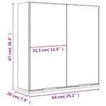 Armoire à miroir de salle de bain Chêne marron 64x20x67 cm – Image 8