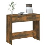 Table console Chêne fumé 90x36x75 cm Bois d'ingénierie – Image 2