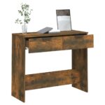 Table console Chêne fumé 90x36x75 cm Bois d'ingénierie – Image 3