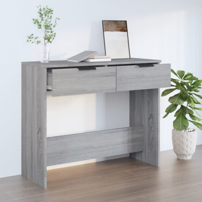 VXL8720287084419_m_en_hd_1.jpg Table console Sonoma gris 90x36x75 cm Bois d'ingénierie – Image 1