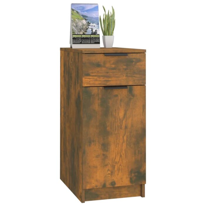 Armoire de bureau Chêne fumé 33,5x50x75 cm Bois d'ingénierie – Image 2