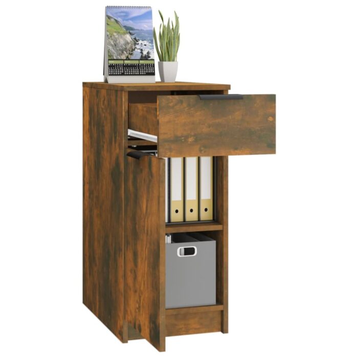 Armoire de bureau Chêne fumé 33,5x50x75 cm Bois d'ingénierie – Image 3