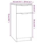 Armoire de bureau Sonoma gris 33,5x50x75 cm Bois d'ingénierie – Image 7