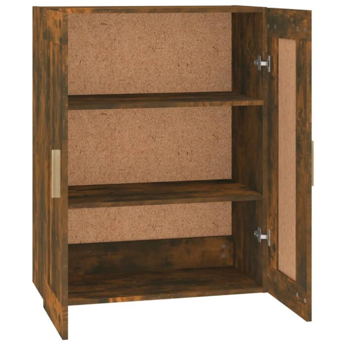 Armoire murale chêne fumé 69,5x32,5x90 cm bois d'ingénierie – Image 4