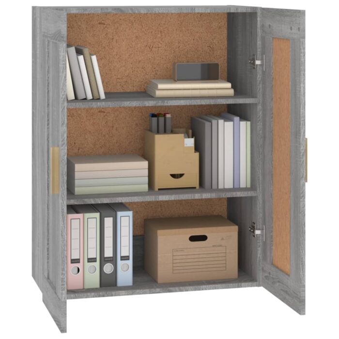 Armoire murale sonoma gris 69,5x32,5x90 cm bois d'ingénierie – Image 2